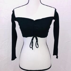 Black Long Sleeve Tube Top
